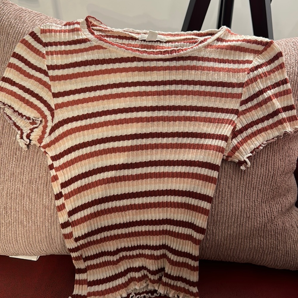 ARDENE medium shirt orange brown stripes - Picture 1 of 1